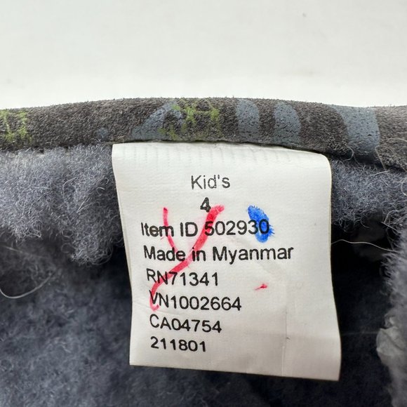 LL Bean Boys KIDS Slippers Camouflage Moccasins Suede Sheepskin Shearling - Picture 8 of 11